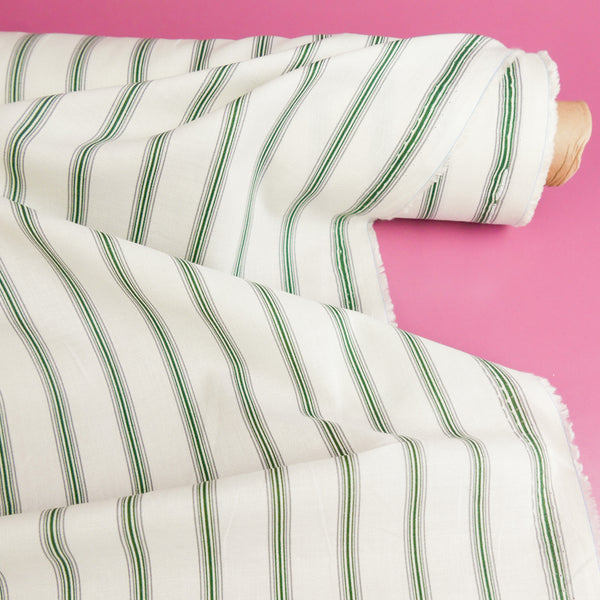 Domaine - Pure Cotton Shirting | Grass Stripe