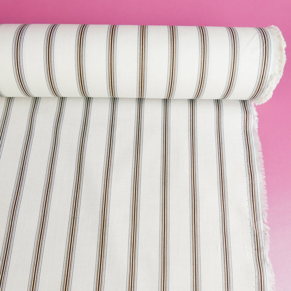 Domaine - Pure Cotton Shirting | Chocolate Stripe