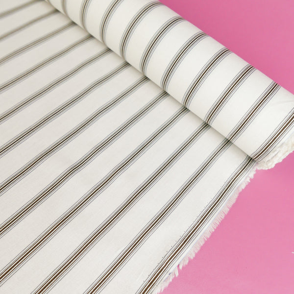 Domaine - Pure Cotton Shirting | Chocolate Stripe