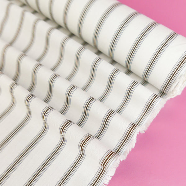 Domaine - Pure Cotton Shirting | Chocolate Stripe