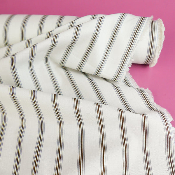 Domaine - Pure Cotton Shirting | Chocolate Stripe
