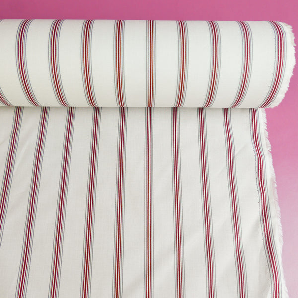 Domaine - Pure Cotton Shirting | Ruby Stripe