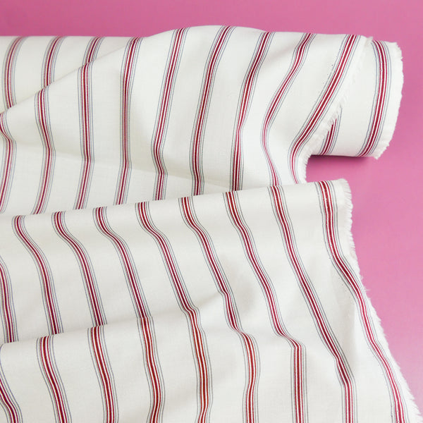 Domaine - Pure Cotton Shirting | Ruby Stripe