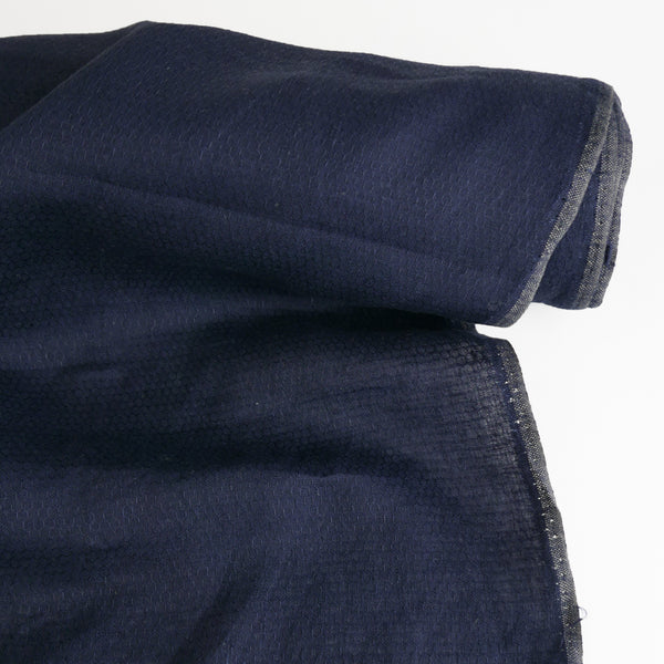 Romina - Honeycomb Jacquard Linen | Navy