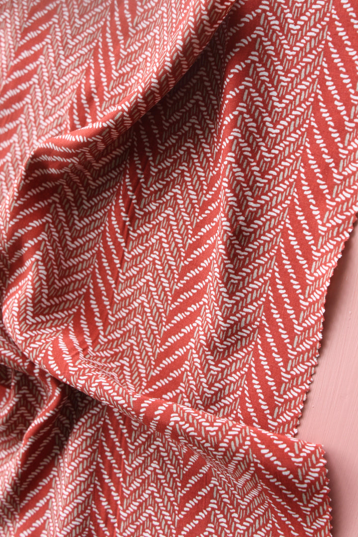 Marisol - Printed Viscose | Terracotta (LAST CUT - 2M)