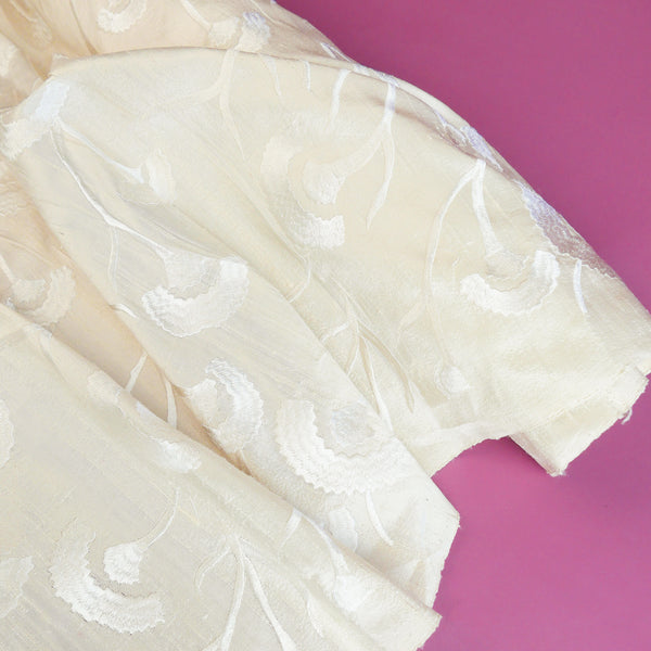 Embroidered Indian Silk Dupion | Floral #2