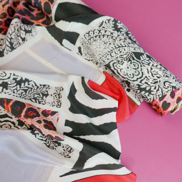 Indian Printed Silk Crepe De Chine | Pink