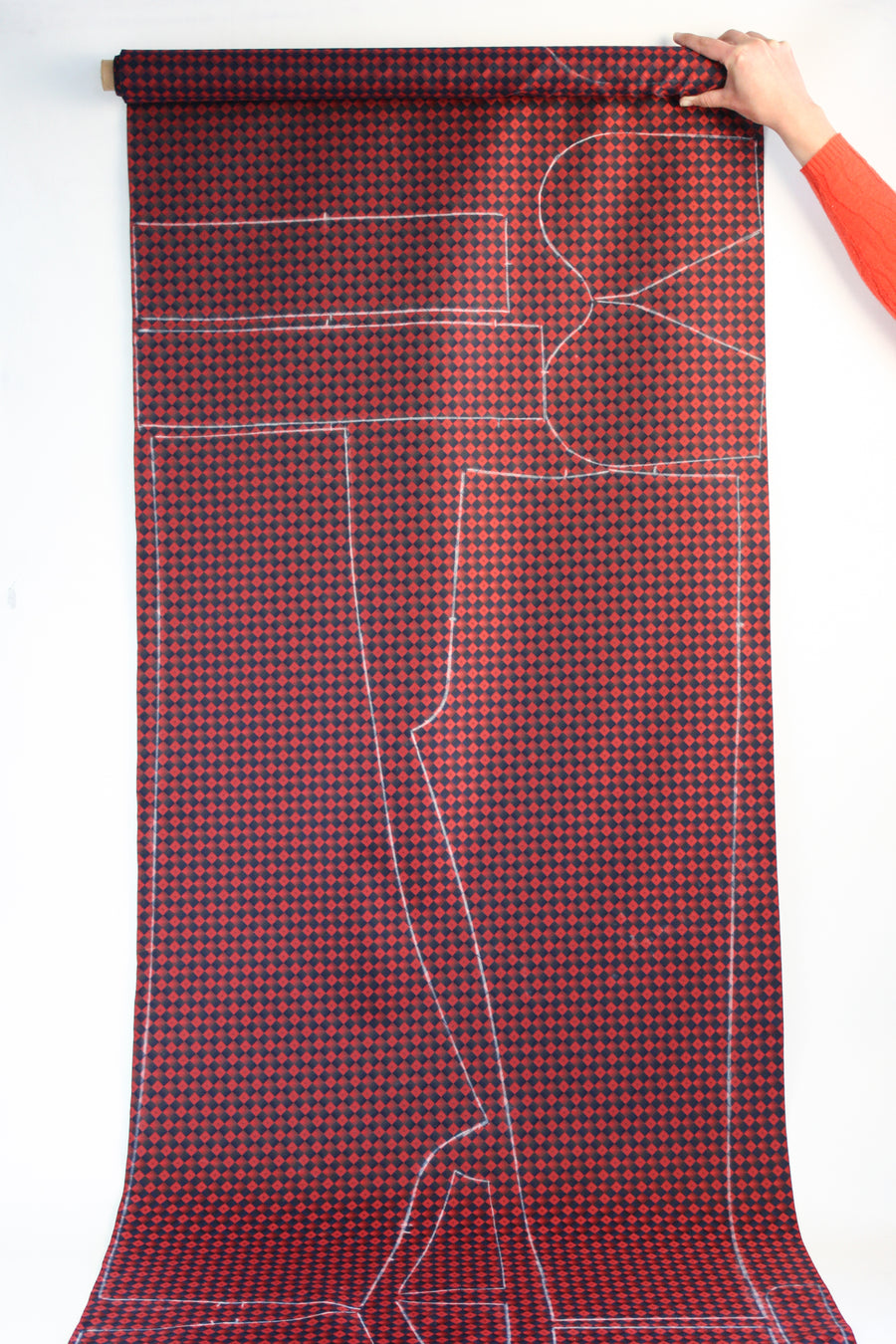 Archival Pierre Cardin Jacquard Red Forget-me-not – Drapers Fabrics