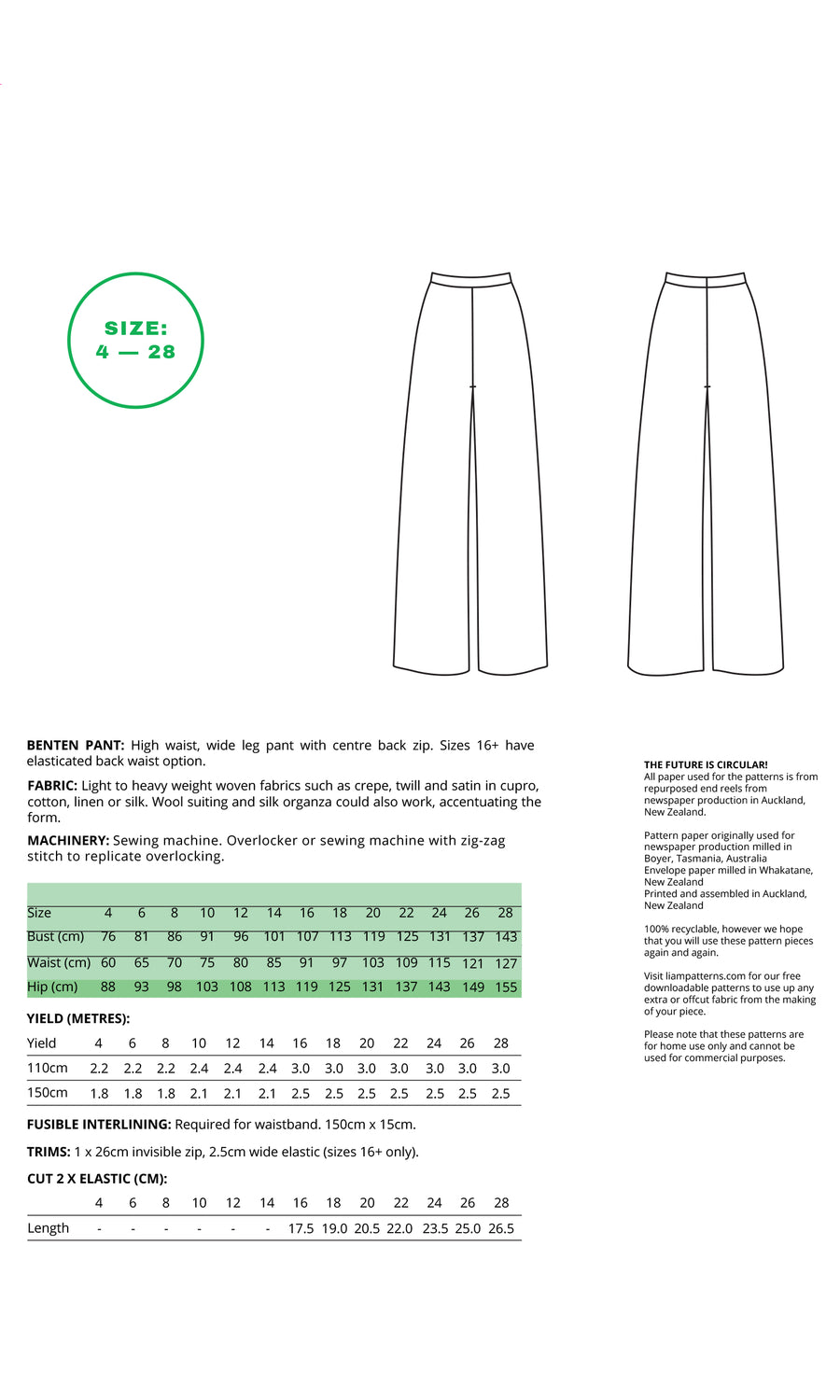 Liam by Ruby - Benten Pant Pattern