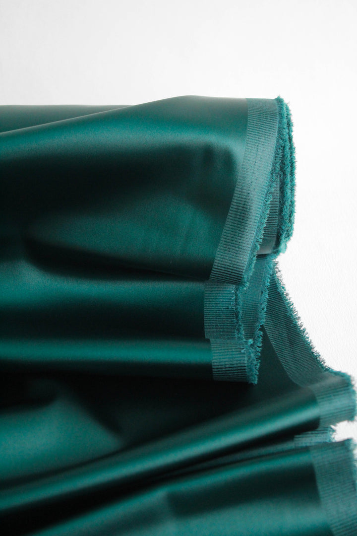 Nadine - Liquid Stretch Satin | Peacock Green