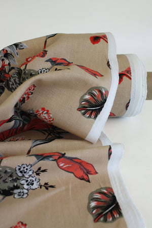 Lily - Printed Linen | Moccasin