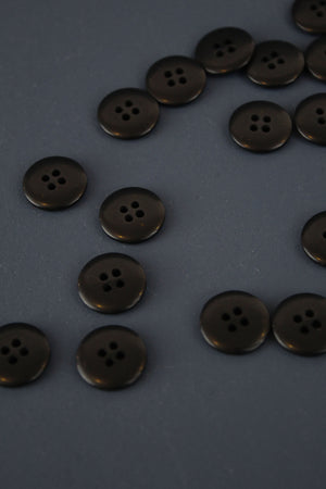 Italian Corozo Button 15MM | Black