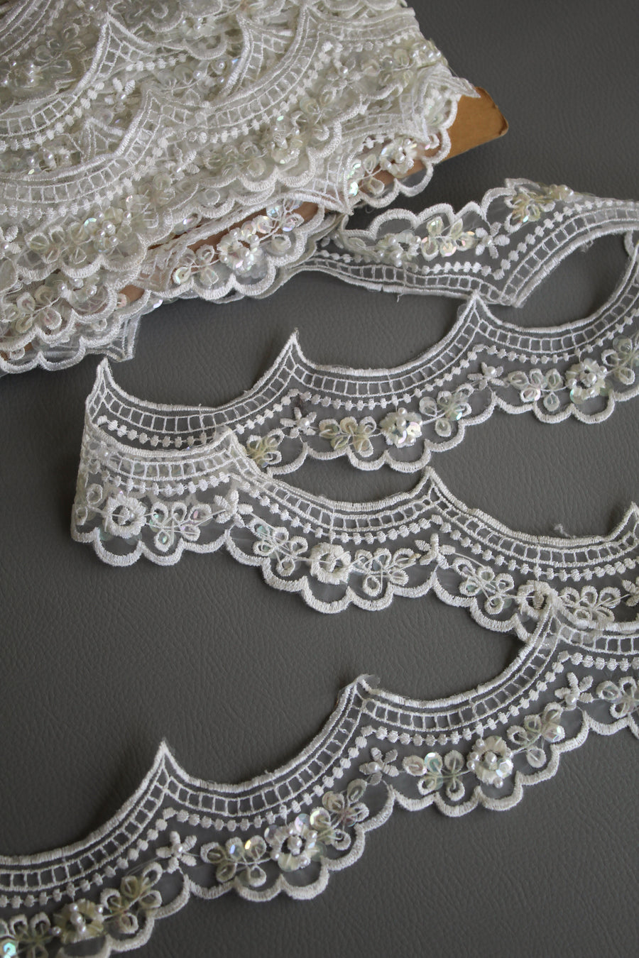 #5 Archival French Embroidered Lace - 7cm | Eggshell