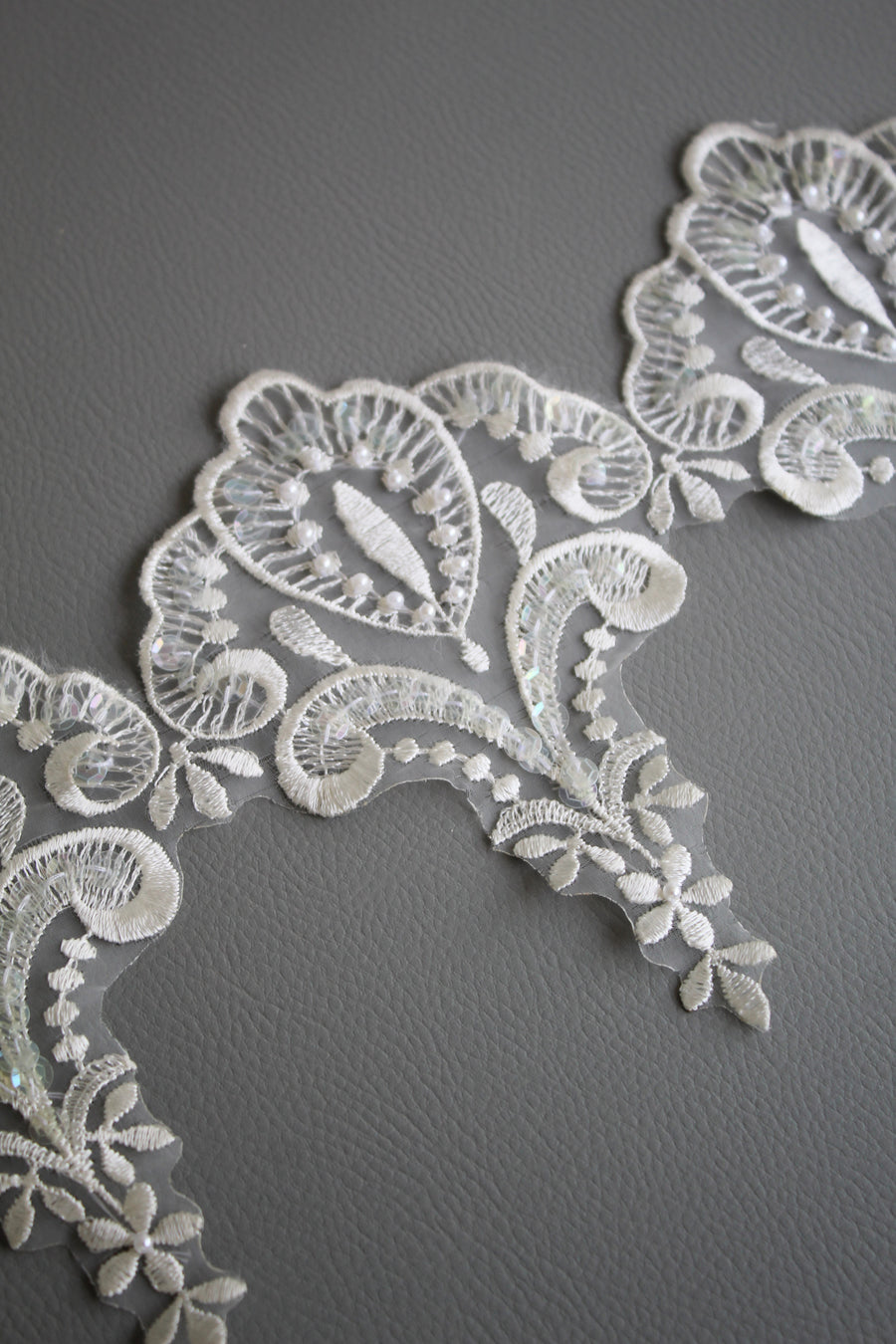 #6 Archival French Embroidered Lace - 15cm | Eggshell