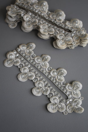 #7 Archival French Lace Appliqué - 23cm | Silver