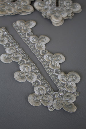 #7 Archival French Lace Appliqué - 23cm | Silver