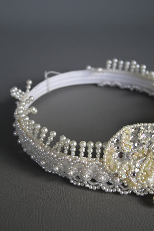 Vintage Pearl Embellished Head Piece #1