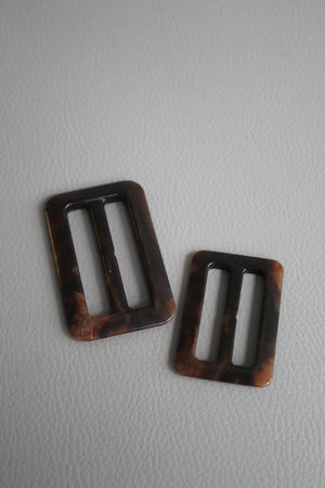 Faux Horn Buckle - Made in Japan | Amber