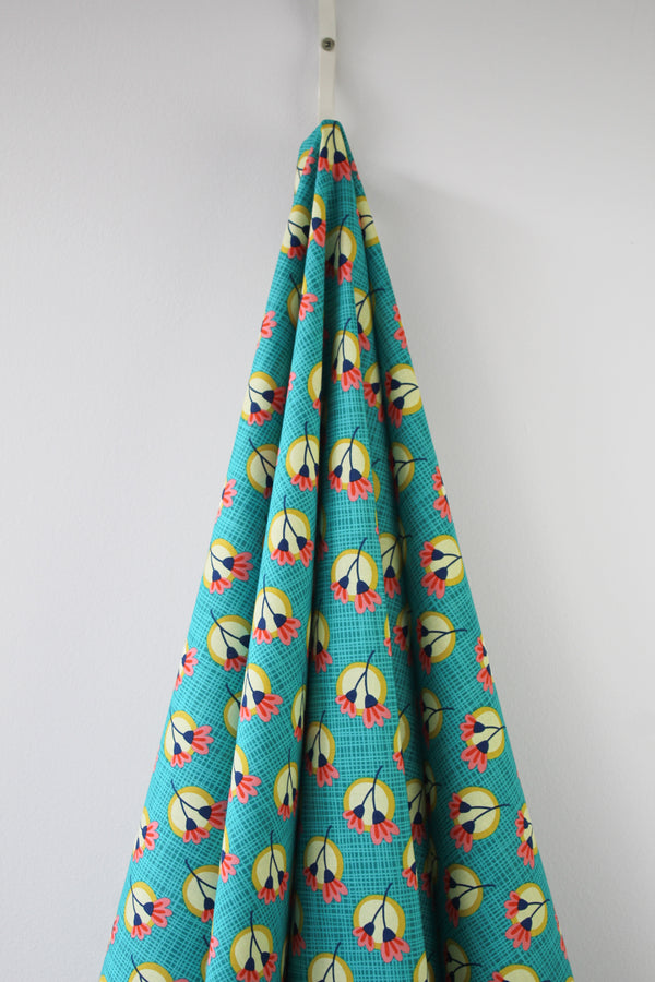 Valentia - Printed Stretch Cotton | Teal