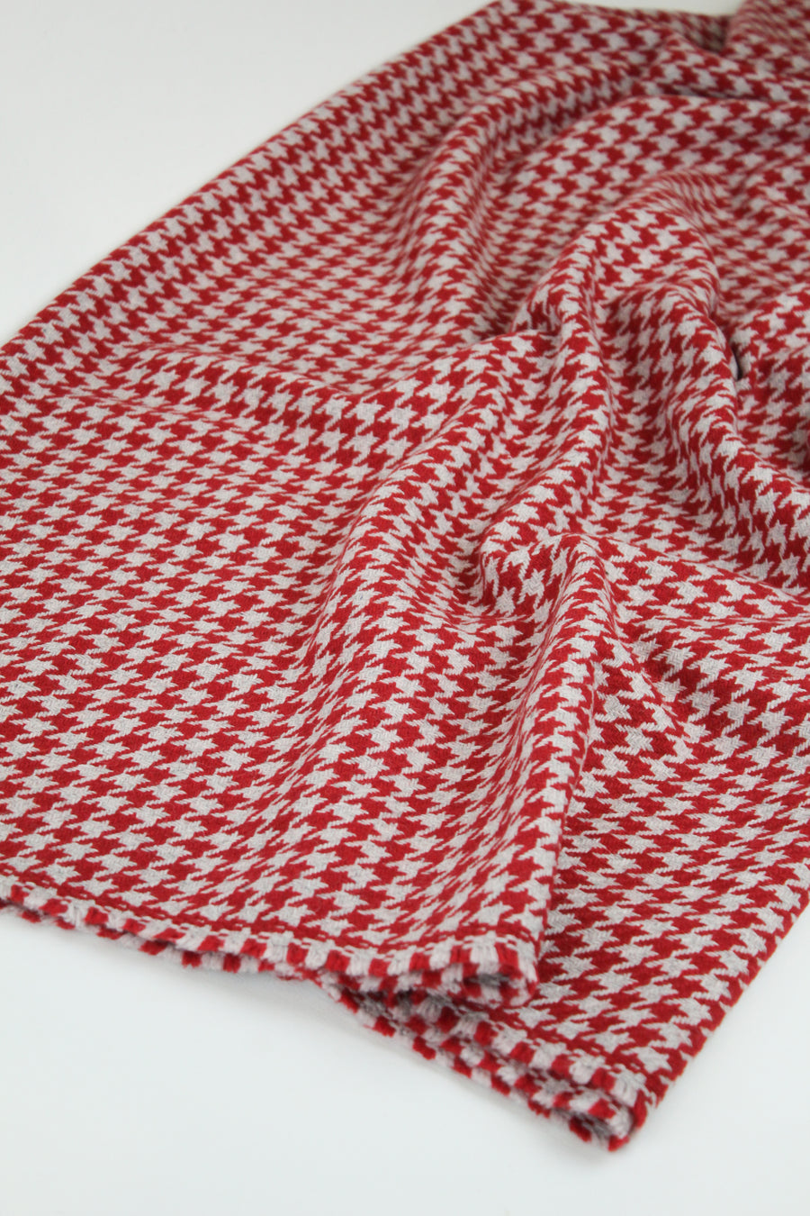 Cezanne  - Houndstooth Wool Coating | Cherry