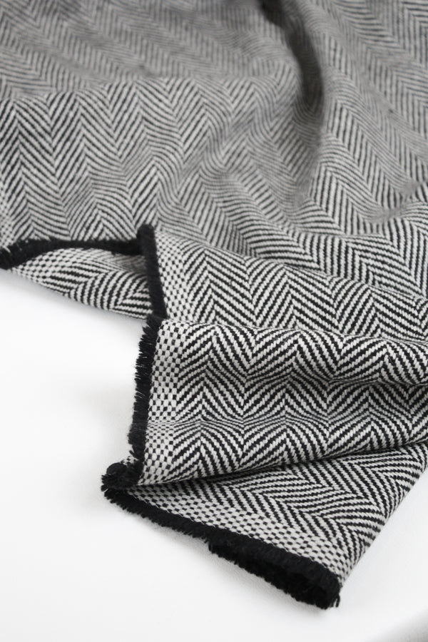 Raphael - Herringbone Wool Coating | Monochrome