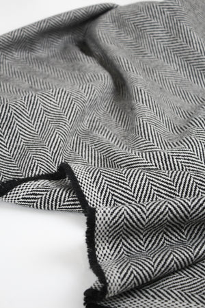 Raphael - Herringbone Wool Coating | Monochrome