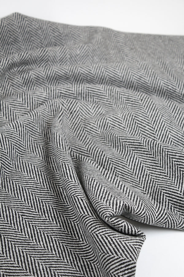 Raphael - Herringbone Wool Coating | Monochrome