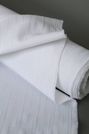 Amedeo Stretch - Cross Hatch Linen | Porcelain
