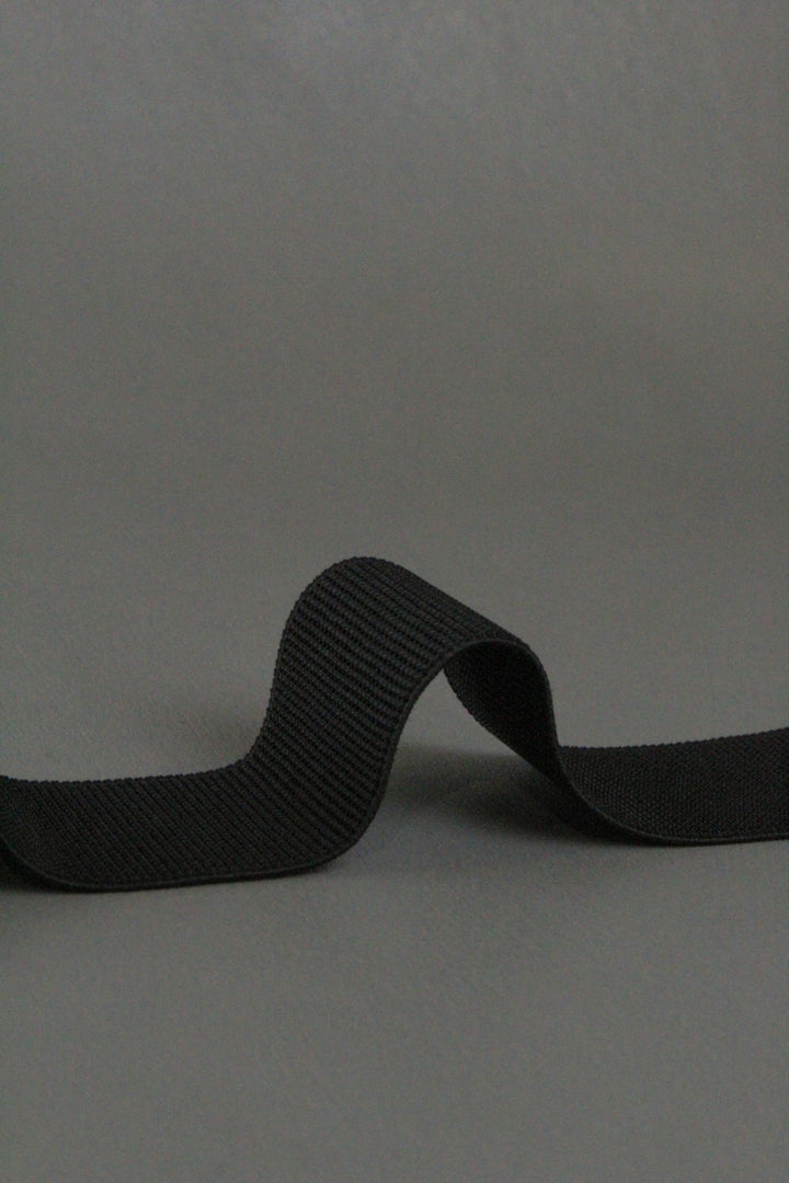 NZ Made Elastic - Non Roll Black and White | 38mm