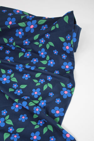 Maisie - Printed Cotton Knit | Blueberry