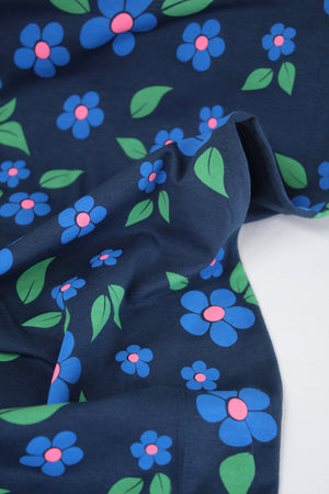 Maisie - Printed Cotton Knit | Blueberry