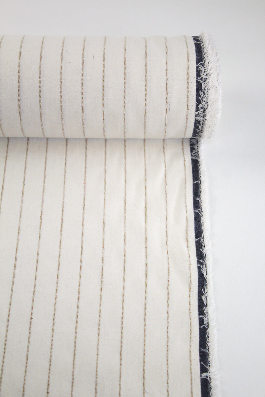 Turner - Embroidered Linen Stripe | Off White