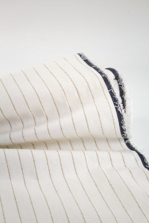 Turner - Embroidered Linen Stripe | Off White