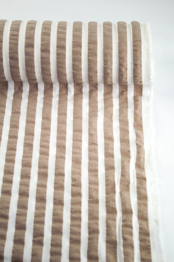 Stevie - Seersucker Cotton Stripe | Clay