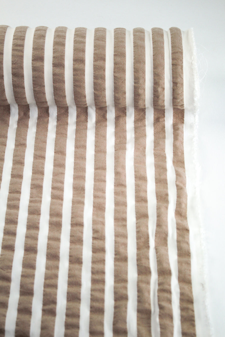 Stevie - Seersucker Cotton Stripe | Clay