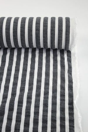 Stevie - Seersucker Cotton Stripe | Cement