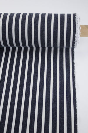 Valerio - Stretch Stripe Cotton | Washed Indigo