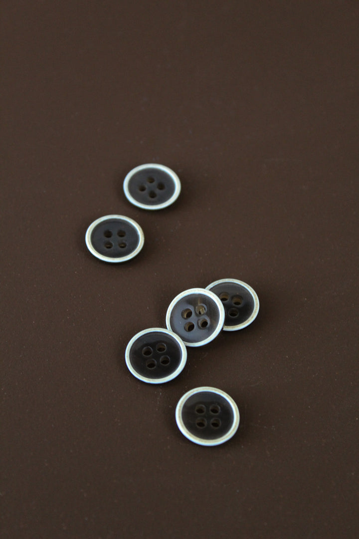 Resin Rimmed Button 15MM | Espresso