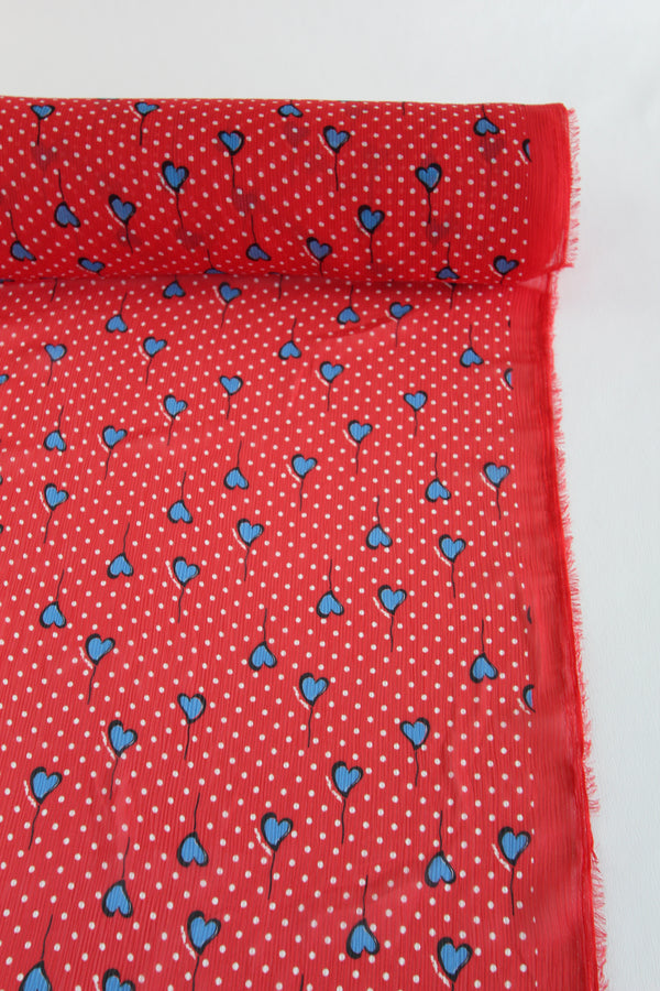 Love Party - Printed Yoryu Chiffon | Cardinal