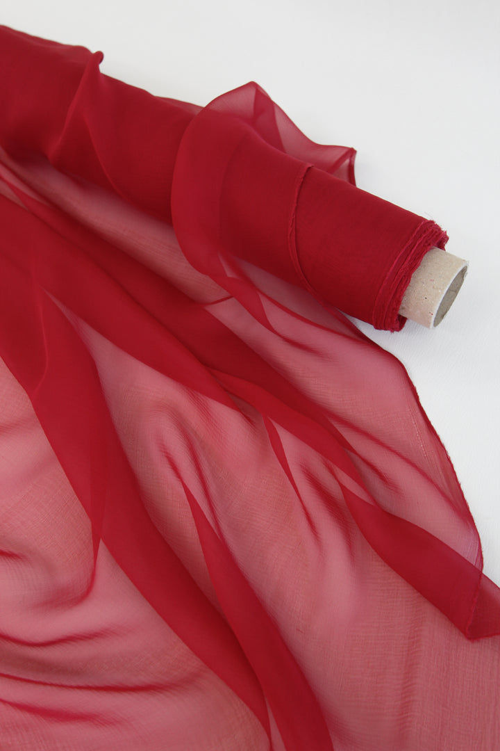 Italian Silk Georgette | Crimson
