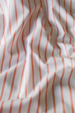 Amelie - Silk Cotton Stripe | Peach – Drapers Fabrics