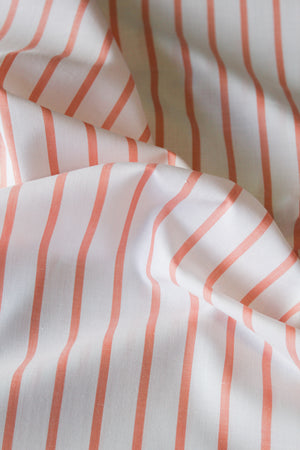 Amelie - Silk Cotton Stripe | Peach – Drapers Fabrics
