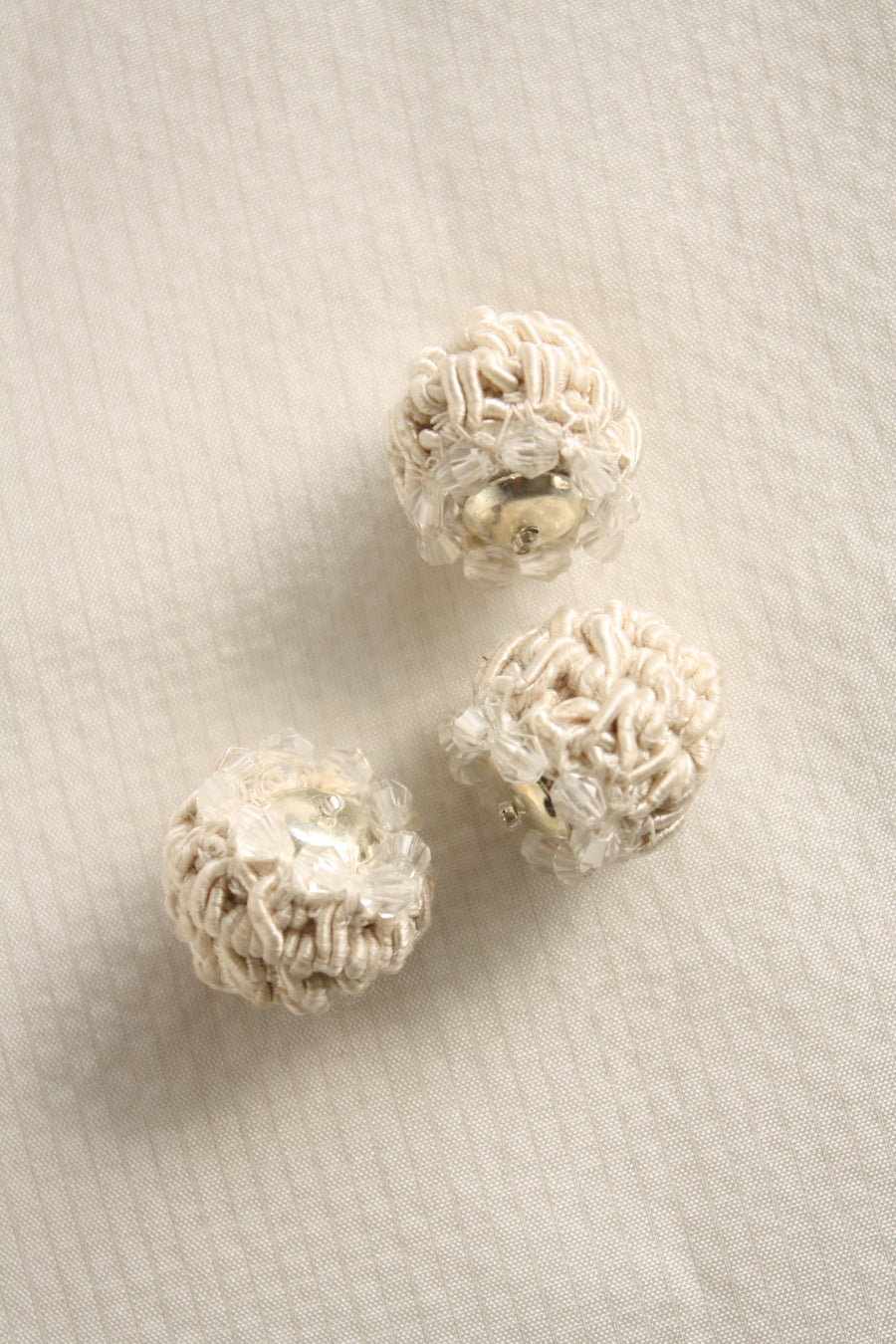Couture Hand Beaded Shank Buttons| 20mm | Off-White