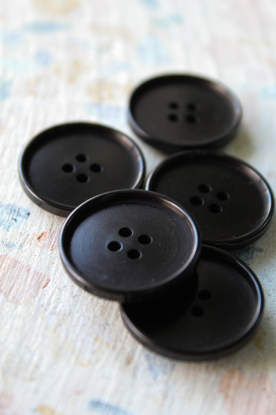 Italian Corozo Buttons #6 | Black 22MM